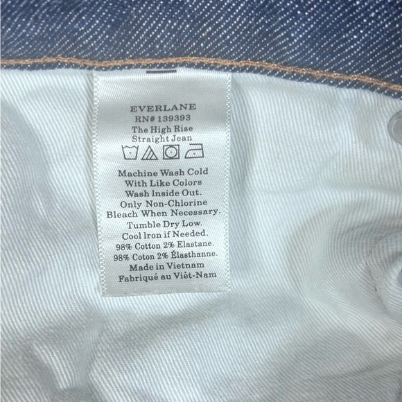 Everlane High Rise Straight Jeans 27 Dark Wash Closet Staple Coastal Tall Girl - Picture 9 of 11